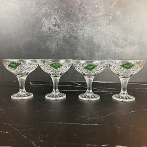VTG Set of 4‎ Shannon Crystal Ireland Champagne Coupes EUC!